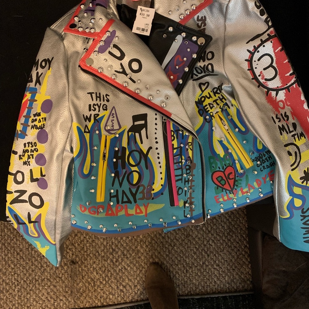 A crazy cool faux leather jacket